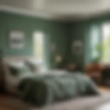 Cozy Bedroom with Muted Green Paint