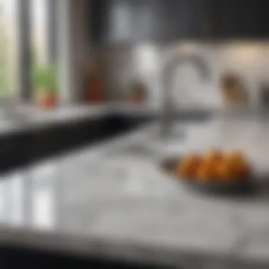 Sleek marble countertop with integrated smart technology