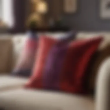 Rich Jewel-Toned Throw Pillows on Plush Cream Couch