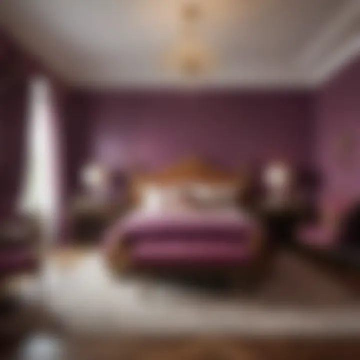 Rich jewel tones blending in a luxurious bedroom