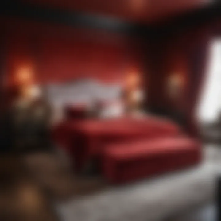 Rich Velvet Red: Dramatic Wall Color for Luxurious Master Bedroom