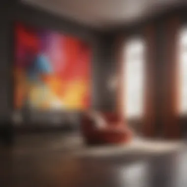 Abstract strokes of color in room setting