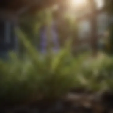 Rosemary herb growing in a garden