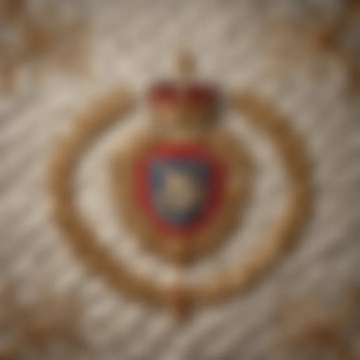 Royal Crest and Symbolism in Court of Versailles Silk Quilt