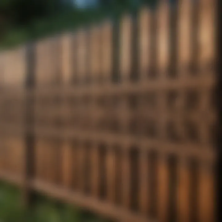 Rustic wooden fence showcasing intricate laser-cut patterns