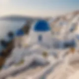 Scenic view of Santorini's iconic white and blue architecture