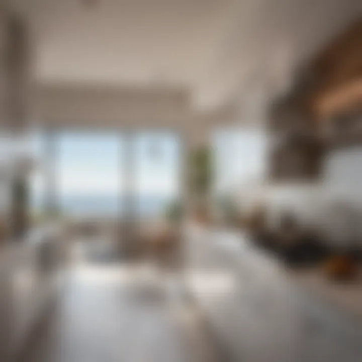 Modern kitchen with state-of-the-art appliances and sea view