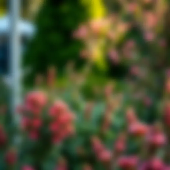 Vibrant fragrant shrubs in a lush garden setting