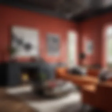 A Stunning Vibrant Living Room Showcasing Accent Walls Vibrant Living Room with Accent Walls