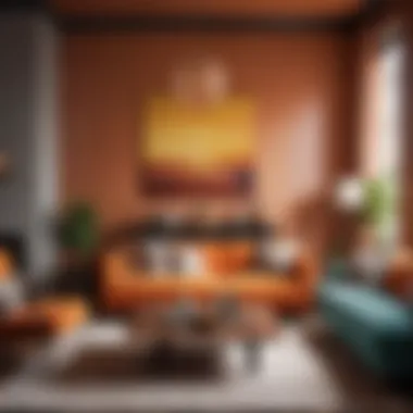 Complementary color schemes in living room design