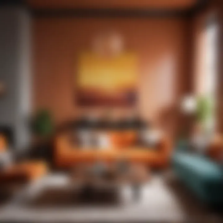 Complementary color schemes in living room design