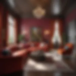 Vibrant living room showcasing bold colors