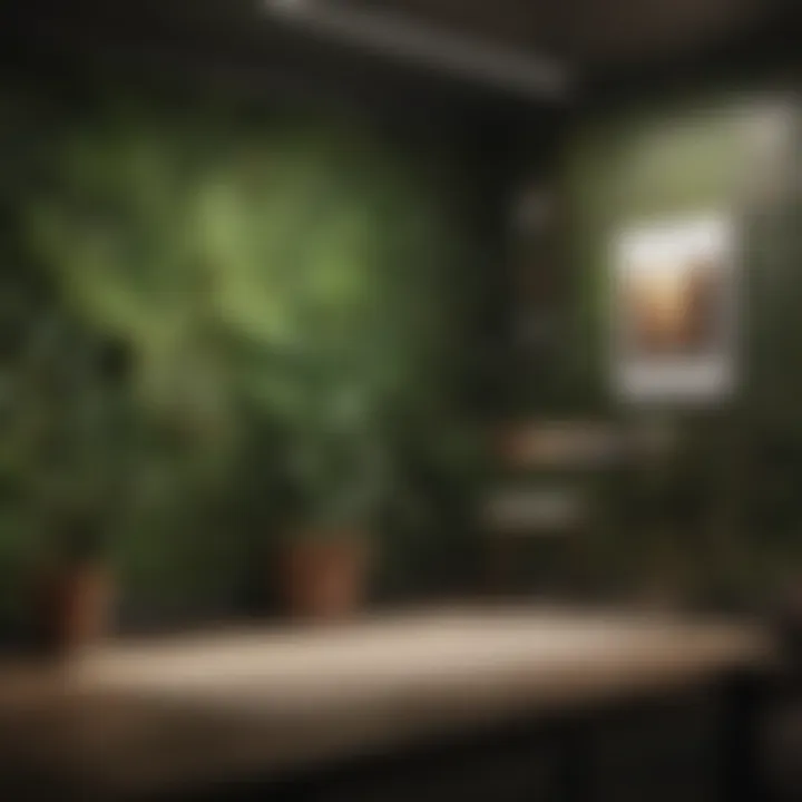 Sustainable wallpaper options displayed in a shop