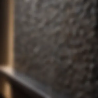 Close-up of textured wallpaper in a modern setting