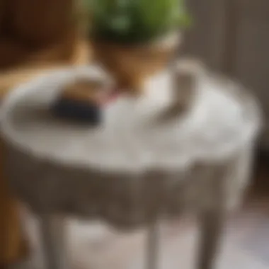 Close-Up of Intricate Scalloped Design on Serena and Lily Side Table