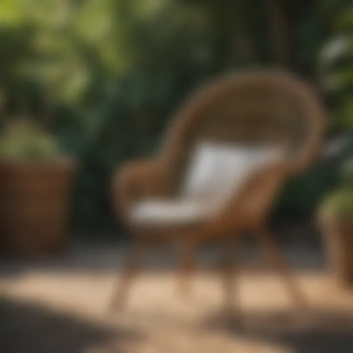 Vintage Wicker Chair in Serene Outdoor Setting