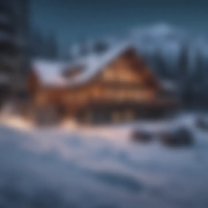 Serenity of Snow-Covered Mountain Lodge