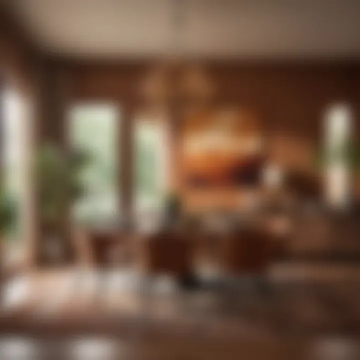 Warm earthy tones in a contemporary dining room