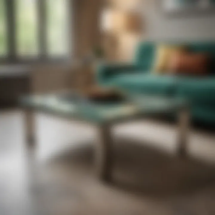 Sleek Green Marble Coffee Table