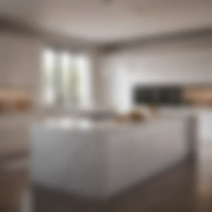 Sleek Monochromatic Kitchen Island Design