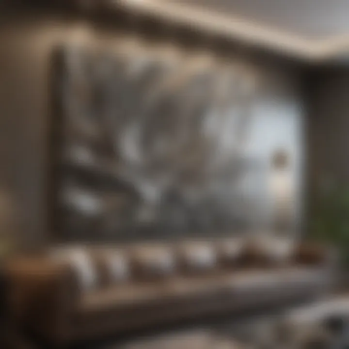 Sleek Metallic Wall Sculpture Enhancing Luxury Ambience