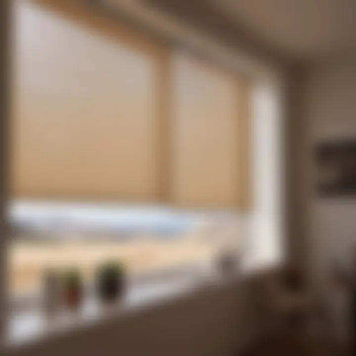 Sleek roller shades in minimalist design