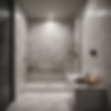 Luxurious Resting Spot Sleek marble shower bench in a compact bathroom