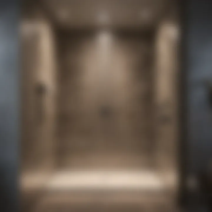 Minimalist shower niche with recessed lighting
