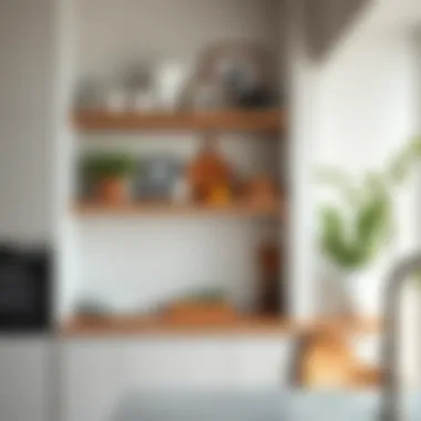 Chic open shelving with decorative elements