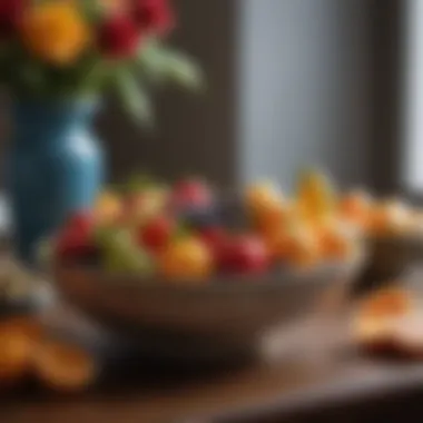 Artisanal Ceramic Bowl with Fresh Fruit Selection