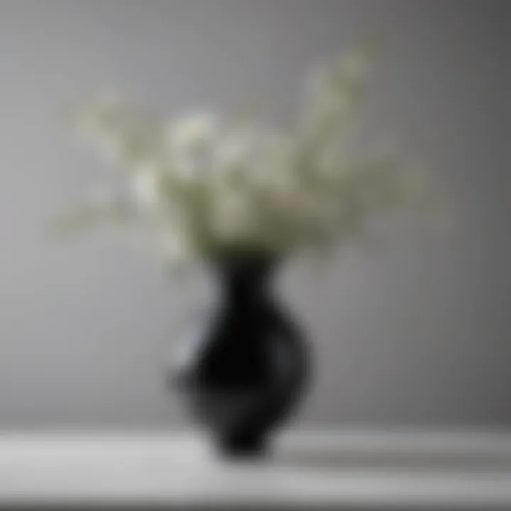 Minimalist Glass Vase with Monochromatic Flowers