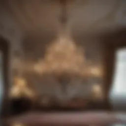 Elegant Chandelier Illuminating Luxurious Drawing Room