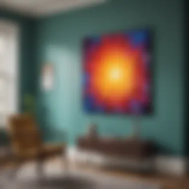 Colorful wall decor and art pieces