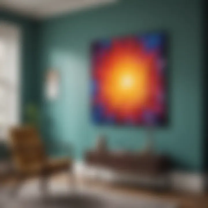 Colorful wall decor and art pieces