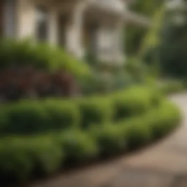 Front Yard Edging with Lush Greenery Integration