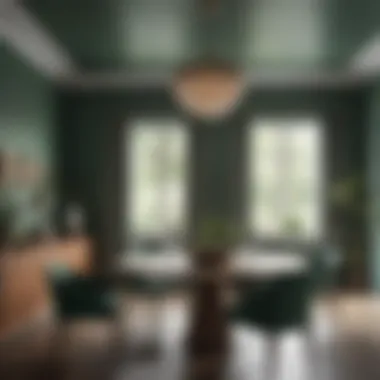 Chic Dining Area with Muted Green Paint