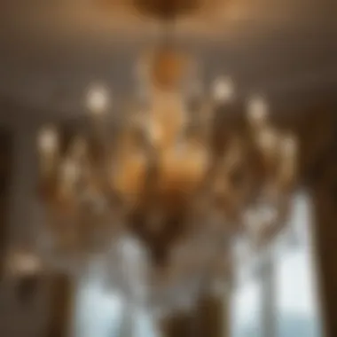 Gilded Chandelier Casting Ambient Glow