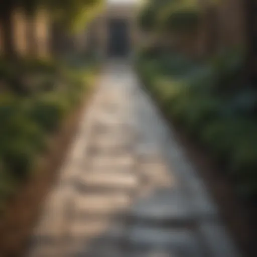 Elegant Stone Pathway in Backyard Oasis