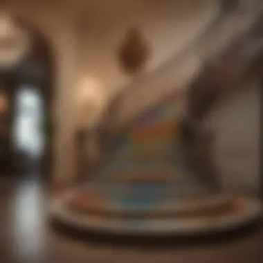 Stylish staircase featuring sophisticated color palettes and decorations