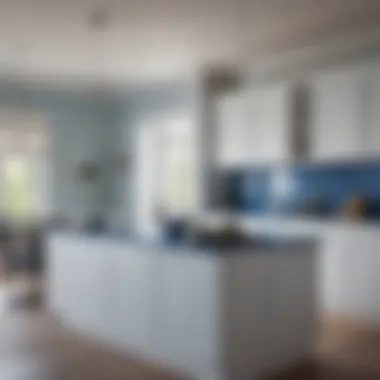 Sophisticated White Kitchen with Blue Accents