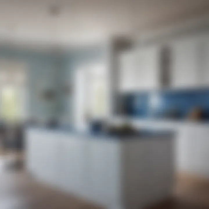 Sophisticated White Kitchen with Blue Accents