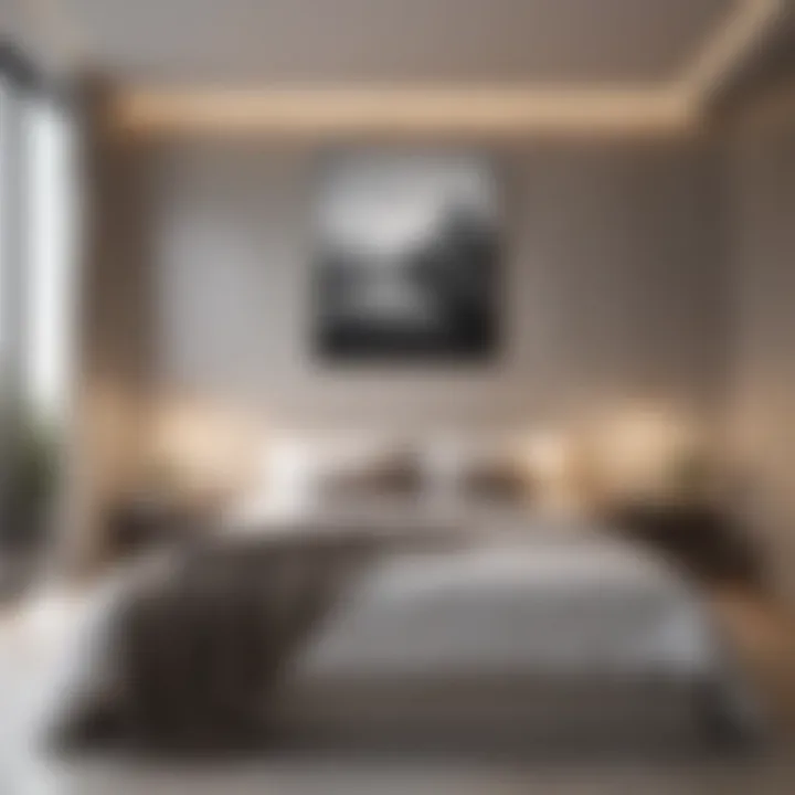 Chic Minimalist Bedroom with Statement Wall Art