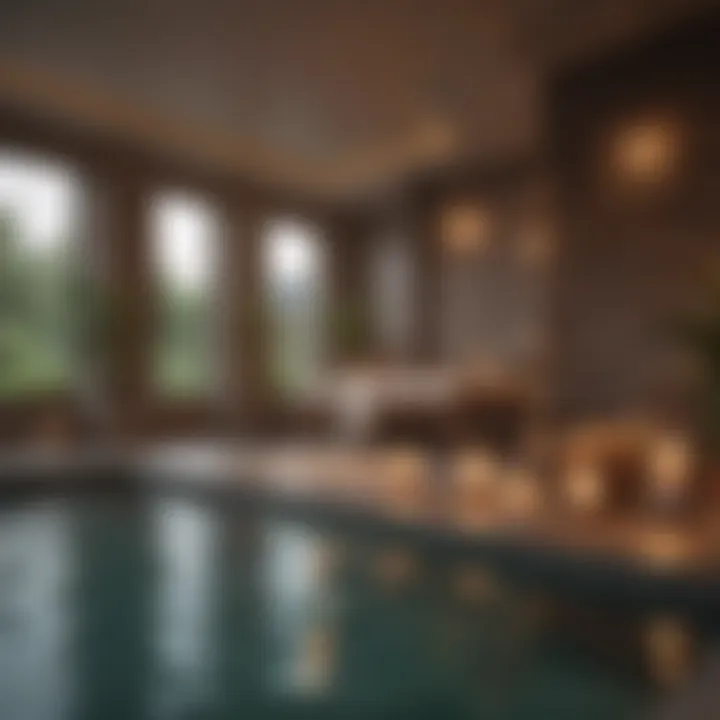 Luxurious spa setting with candles and relaxation elements