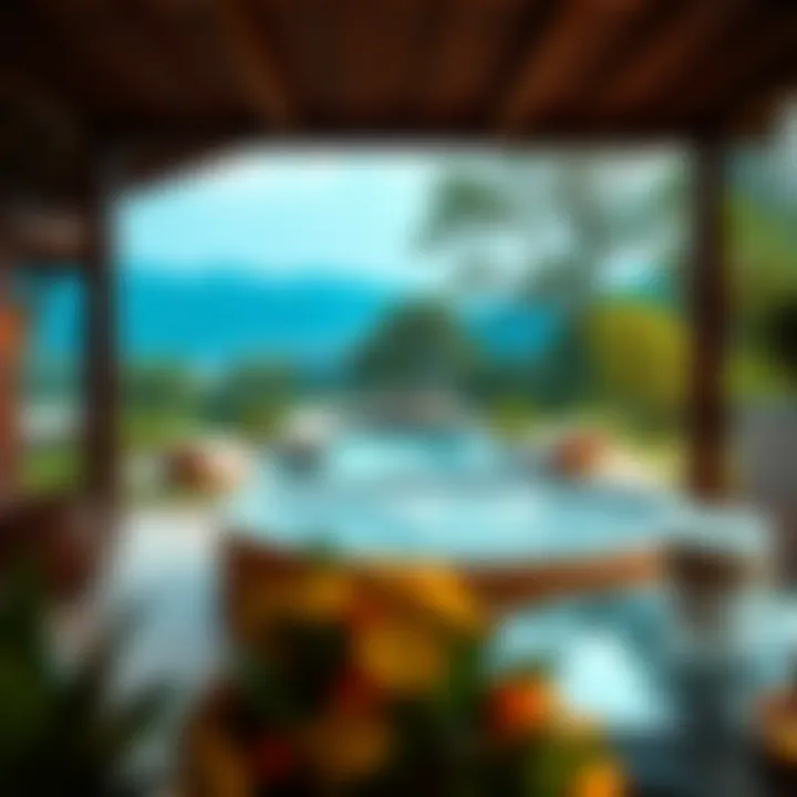 Outdoor Spa Serenity Scenic outdoor spa area surrounded by nature