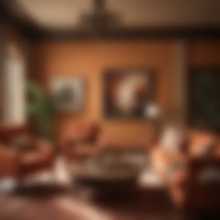 Warm color palette in a Spanish inspired living area