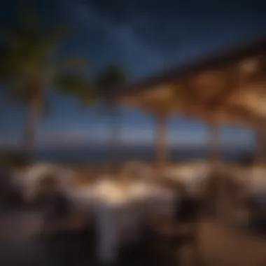Gourmet dining experience under twinkling starlit sky