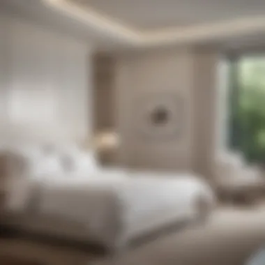 A Stylish Sanctuary with White Bedding Stylish bedroom featuring a white bedding set