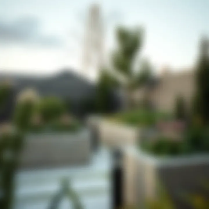 Contemporary Stone Raised Garden Stylish stone raised garden in a contemporary outdoor setting