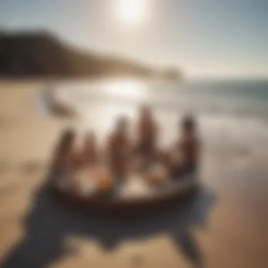 Group of friends enjoying a beach day