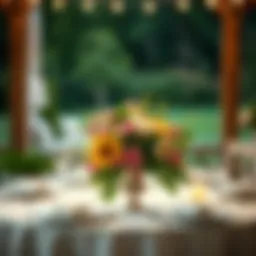 Elegant summer table setting with floral centerpiece